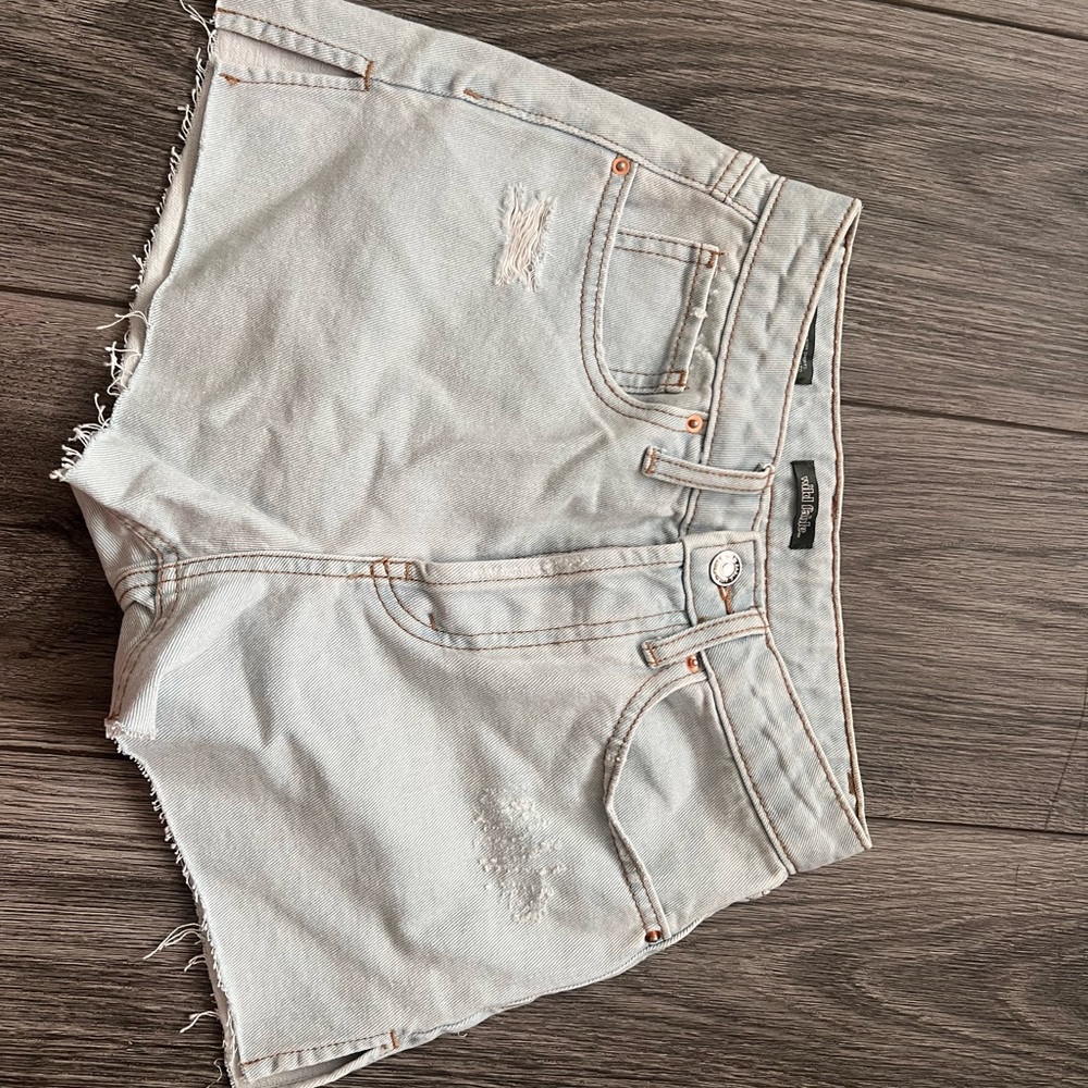 Wild Fable Gray Jean Shorts Distressed Hem